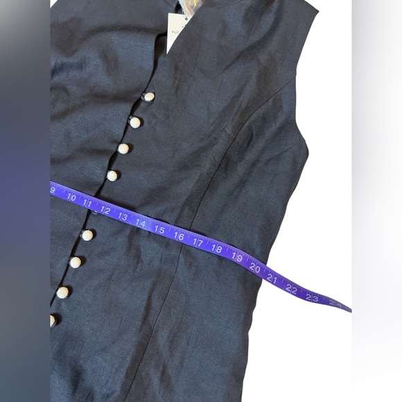 Tuckernuck Leighton Midi Dress Sleeveless Linen Blend Black Mandarin Collar XXL - Picture 15 of 17